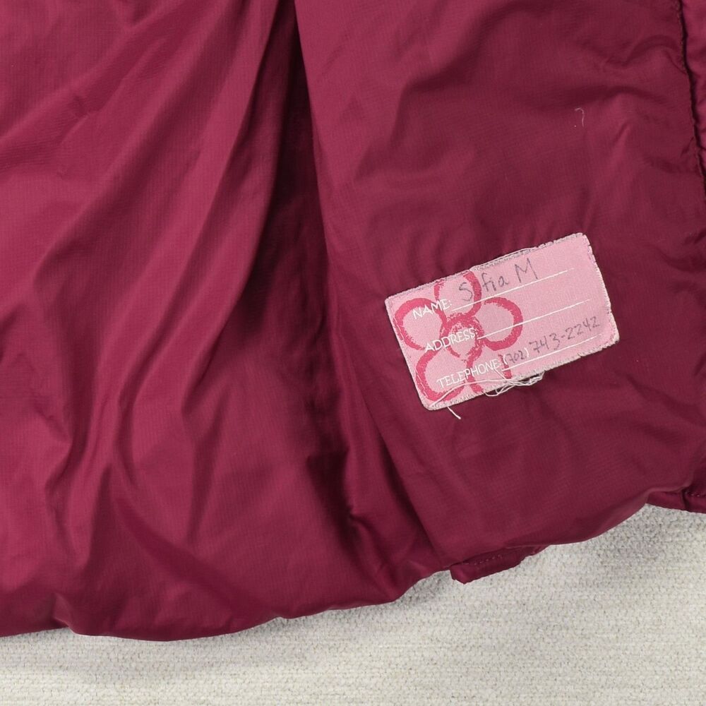REI Girls Down Puffer Vest XS 6 7 Pink Magenta Quilted Floral Embroidered Co-op - Picture 6 of 8